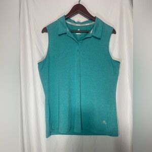 Adidas Women's Teal Sleeveless Tennis Golf Activewear Polo Tank Top XL
